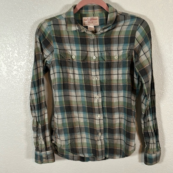 Filson Tops - Filson Light Weight Plaid Cotton Flannel Button Down Shirt Size Small